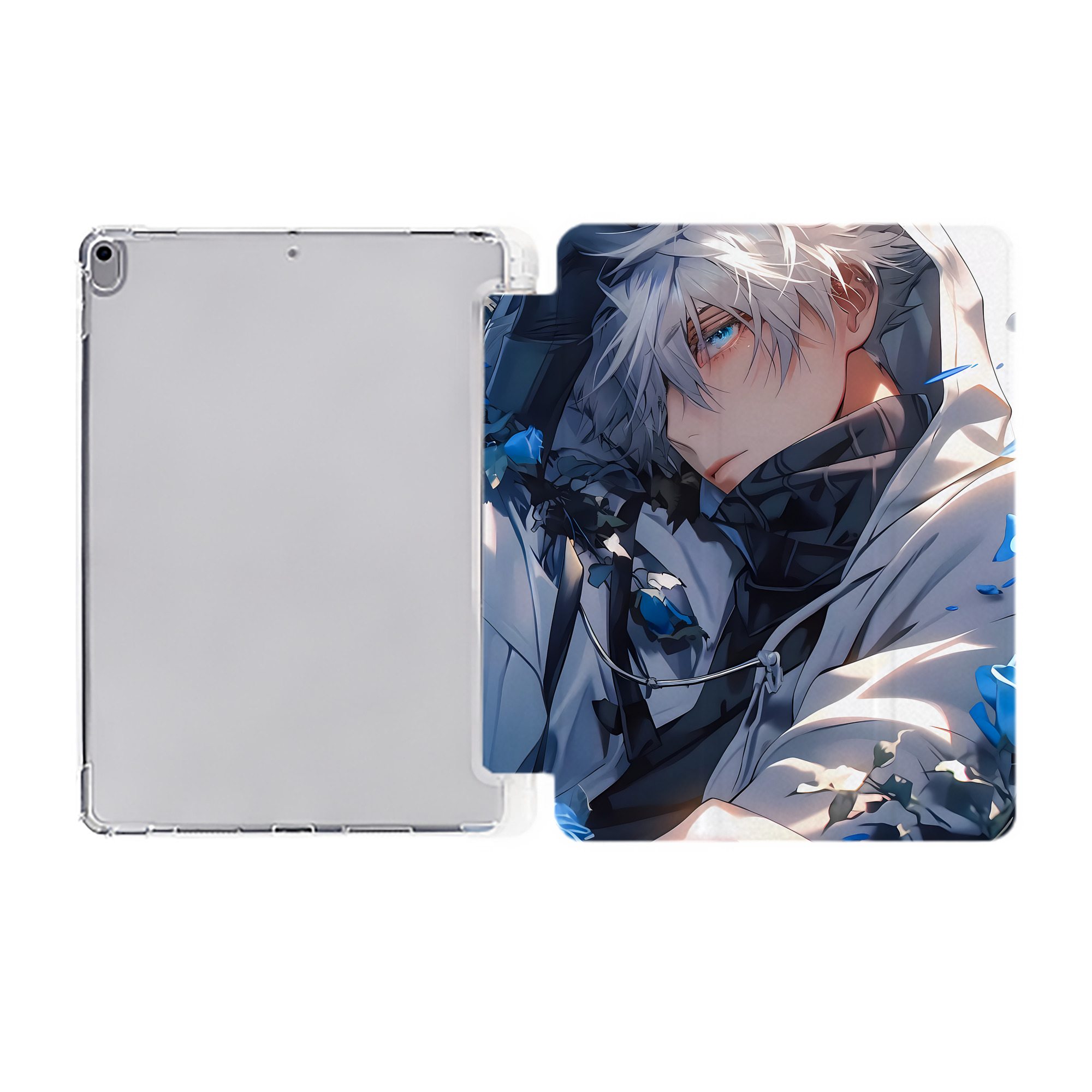 （画像用） 呪術廻戦 Jujutsu Kaisen IPad ケース ペン収納付き 三つ折りスタンド PUレザー×シリコン 対応機種9.5/10.5/10.9インチ